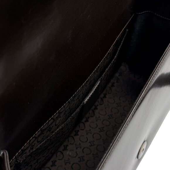 Vintage CELINE Fur and Chocolate Brown Patent Leather Shoulder Bag - Picture 8 of 10